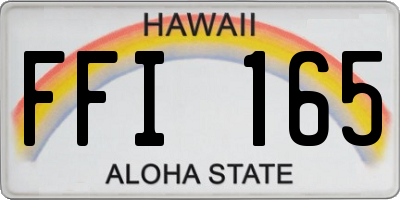 HI license plate FFI165