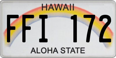 HI license plate FFI172