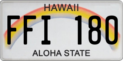 HI license plate FFI180