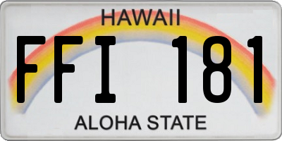 HI license plate FFI181