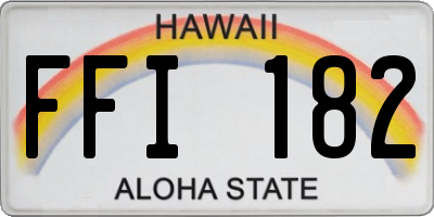 HI license plate FFI182