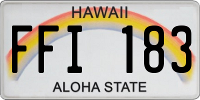 HI license plate FFI183