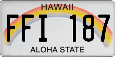HI license plate FFI187