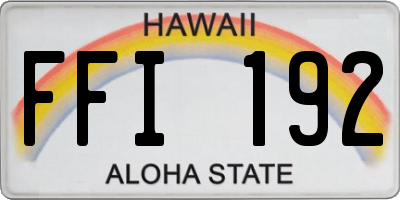 HI license plate FFI192