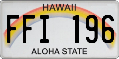 HI license plate FFI196
