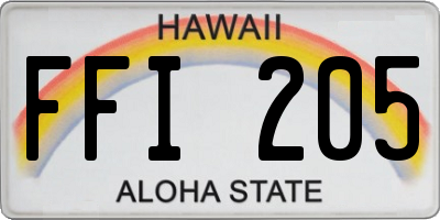 HI license plate FFI205