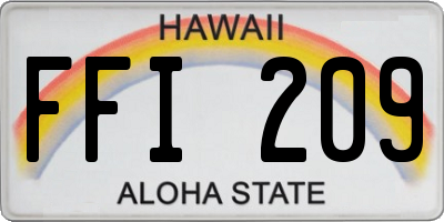 HI license plate FFI209