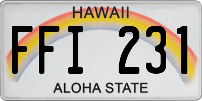HI license plate FFI231
