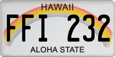 HI license plate FFI232