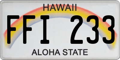 HI license plate FFI233