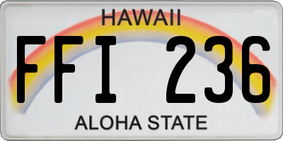 HI license plate FFI236
