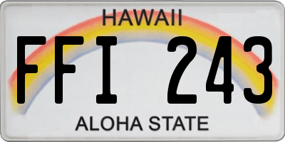 HI license plate FFI243