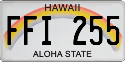 HI license plate FFI255