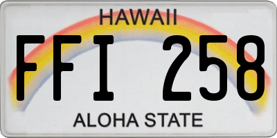 HI license plate FFI258