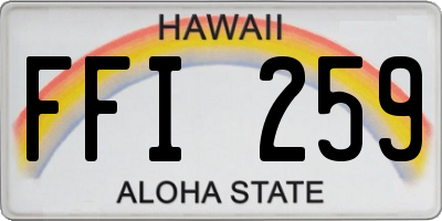 HI license plate FFI259