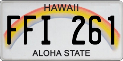 HI license plate FFI261