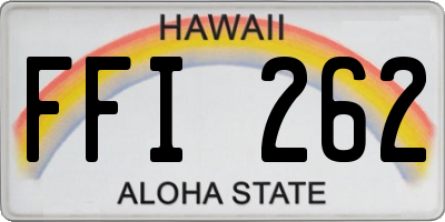 HI license plate FFI262