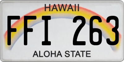 HI license plate FFI263