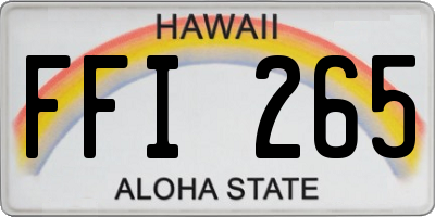 HI license plate FFI265