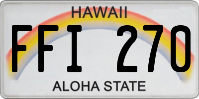 HI license plate FFI270