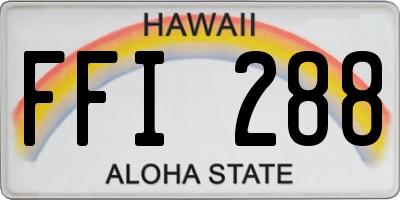 HI license plate FFI288