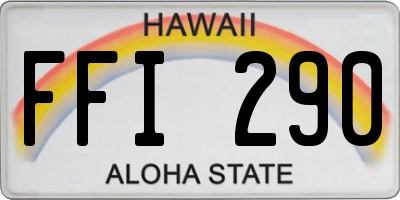 HI license plate FFI290