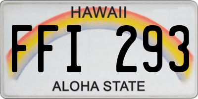 HI license plate FFI293