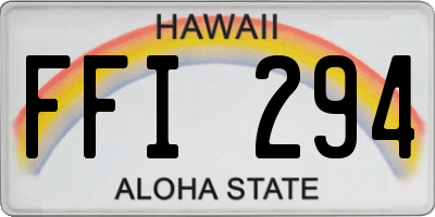 HI license plate FFI294