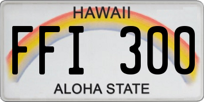 HI license plate FFI300