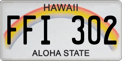HI license plate FFI302