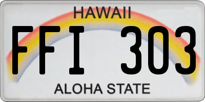 HI license plate FFI303