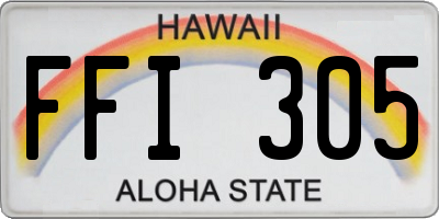 HI license plate FFI305