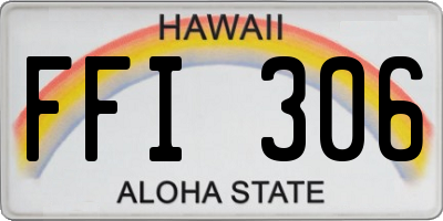 HI license plate FFI306