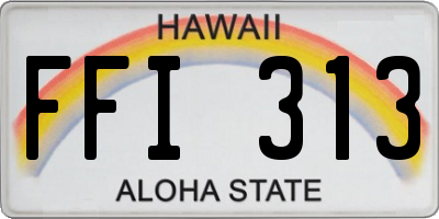 HI license plate FFI313