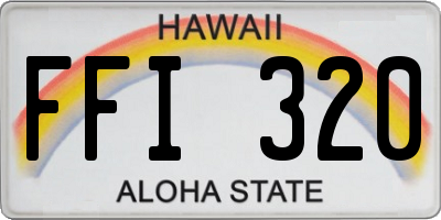 HI license plate FFI320