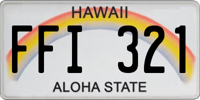 HI license plate FFI321