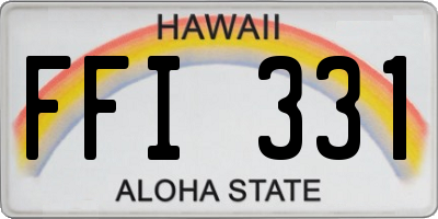 HI license plate FFI331