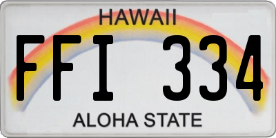 HI license plate FFI334