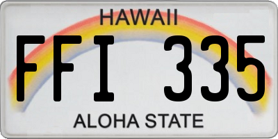 HI license plate FFI335