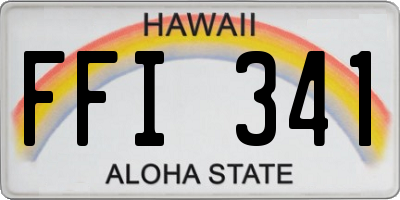 HI license plate FFI341