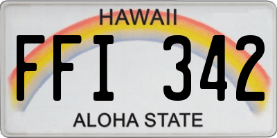 HI license plate FFI342