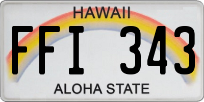 HI license plate FFI343