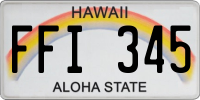 HI license plate FFI345