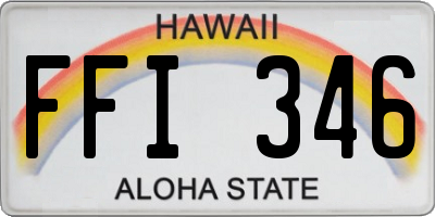HI license plate FFI346
