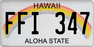 HI license plate FFI347