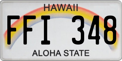 HI license plate FFI348
