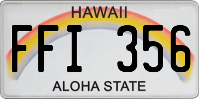HI license plate FFI356
