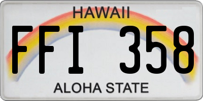 HI license plate FFI358