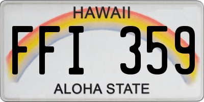 HI license plate FFI359