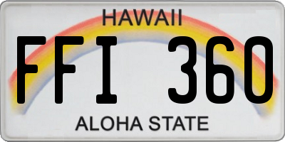 HI license plate FFI360